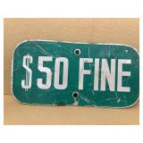 $50 fine sign