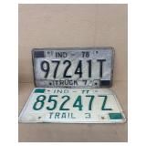 1978 1977 Indiana license plate