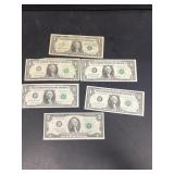 1957silver 1 dollar certificate (4) 1963 dollar