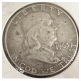 1963 Franklin half dollar