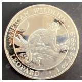 1 Oz. silver African wildlife leopard