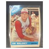 1966 Jim, Maloney, Cincinnati Reds TOPPS b