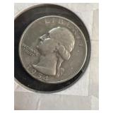 1954D silver quarter