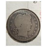 1898 silver barber quarter