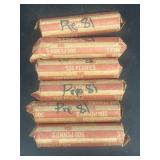 (6) rolls of pre-1981 pennies