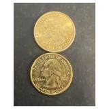 (2) gold toned quarters