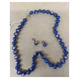 CLOISONNE  necklace, and earrings