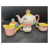 Tea pot cream of sugar mugs