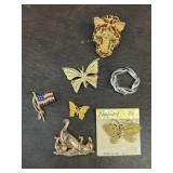 Butterfly leopard duck broaches