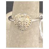 Heart shaped sterling silver 925 ring