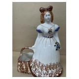 Pottery girl with planter basket