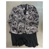 Alex evening black paisley dress three-piece set