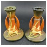 Roseville 'Zephyr Lilly ï¿½ Candlesticks 4.5'