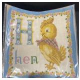Vintage hen handkerchief