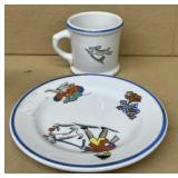 Atlas  child's plate and cup