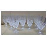 Crystal cut glass wine glasses