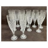 Crystal cut glass wine glasses