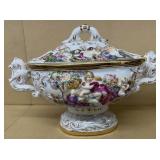 Large antique soup, terrain with nude figure