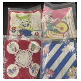 Vintage children pattern handkerchiefs