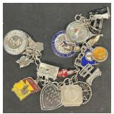 Sterling silver charm bracelet