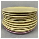 (12) fiesta, yellow, and pink plates