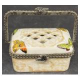 Butterfly basket, porcelain jewelry box