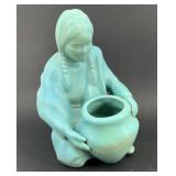 Van Briggle 'Indian Maid' with pot pottery