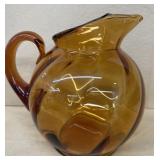 Amber glass water, pitcher