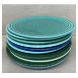 (10) fiesta green blue plates
