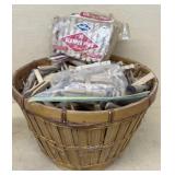 Basket of clothes, pins