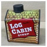 Log cabin syrup bank can
