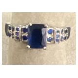 10 kt gold ring w/blue stones-cash only at pickup-