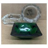 Crown, Plaza, and green white ashtray