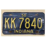 1950 Indiana license plate