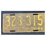 1942 West Virginia license plate