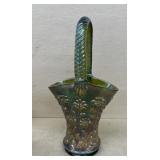 Carnival glass basket