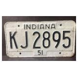 1951 Indiana license plate