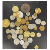 Foreign coins and tokens