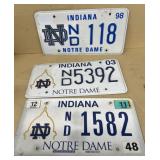 Indiana Notre Dame license plates