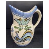 Hand painted chicken water, pitcher