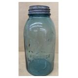 Ball half gallon blue jar