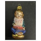 Little girl Christmas ornament glass vintage