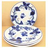(3) Flow blue grape pattern, antique plate