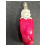 Baby in stocking vintage Christmas light bulb