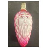 Santa Claus Christmas lightbulb vintage