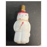 Snowman vintage Christmas light bulb