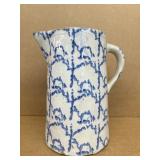 Stoneware, blue white pitcher