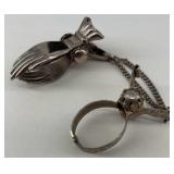 Victorian Hands Pendant *possible silver*