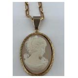 Hand Carved Cameo necklace