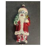 Santa Claus Christmas glass vintage ornament